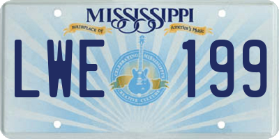 MS license plate LWE199