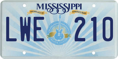 MS license plate LWE210