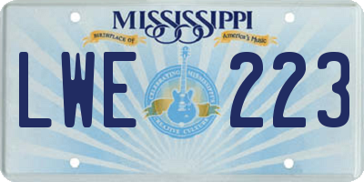 MS license plate LWE223