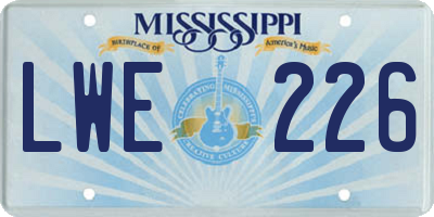 MS license plate LWE226