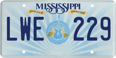 MS license plate LWE229