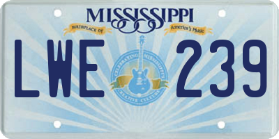MS license plate LWE239