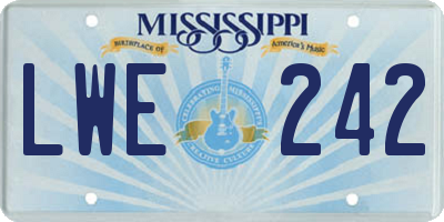 MS license plate LWE242