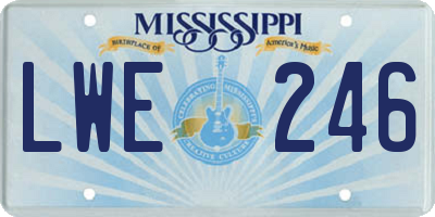 MS license plate LWE246