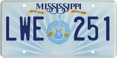 MS license plate LWE251