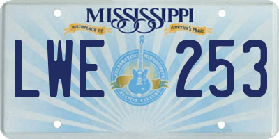 MS license plate LWE253