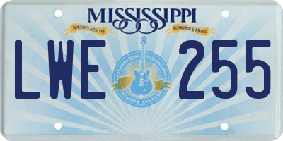MS license plate LWE255