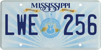 MS license plate LWE256