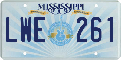 MS license plate LWE261