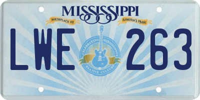 MS license plate LWE263