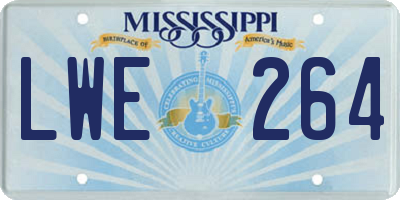 MS license plate LWE264