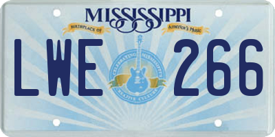 MS license plate LWE266