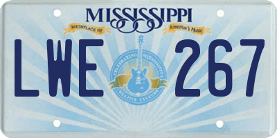 MS license plate LWE267