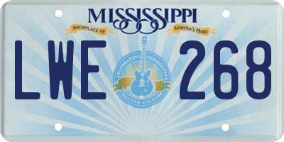 MS license plate LWE268