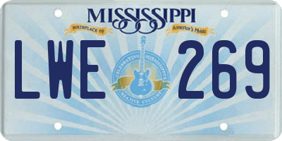 MS license plate LWE269