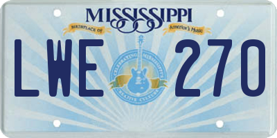 MS license plate LWE270