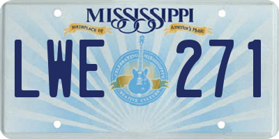 MS license plate LWE271