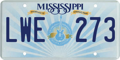 MS license plate LWE273