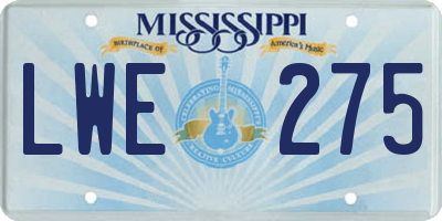 MS license plate LWE275