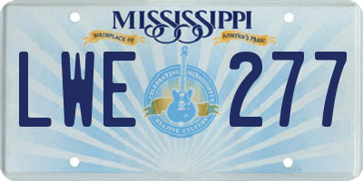 MS license plate LWE277