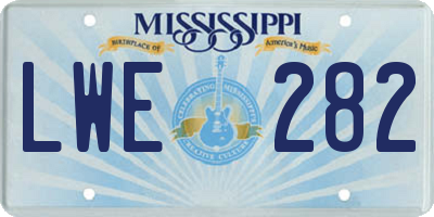 MS license plate LWE282