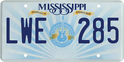 MS license plate LWE285
