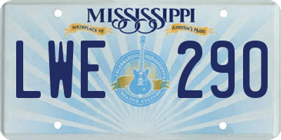 MS license plate LWE290