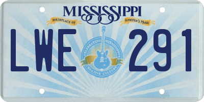 MS license plate LWE291