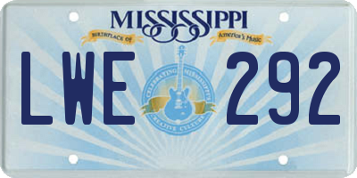 MS license plate LWE292
