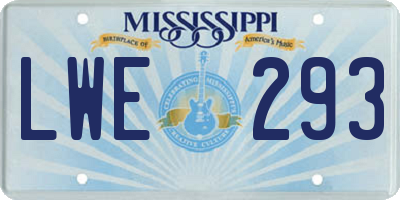 MS license plate LWE293