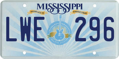 MS license plate LWE296