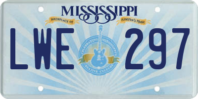 MS license plate LWE297