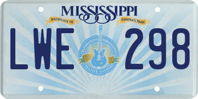 MS license plate LWE298