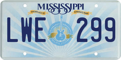 MS license plate LWE299