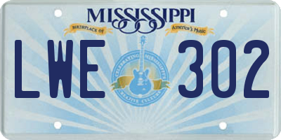 MS license plate LWE302