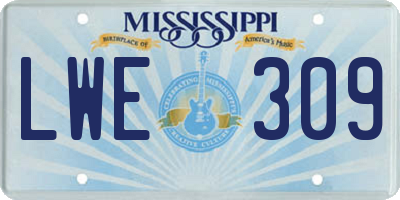 MS license plate LWE309