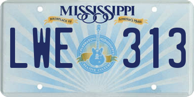 MS license plate LWE313