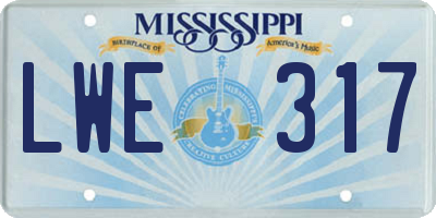 MS license plate LWE317