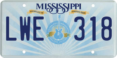 MS license plate LWE318