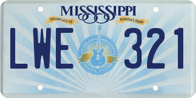 MS license plate LWE321