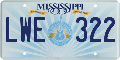 MS license plate LWE322