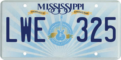 MS license plate LWE325
