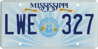 MS license plate LWE327