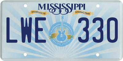 MS license plate LWE330