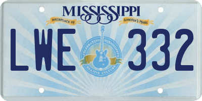 MS license plate LWE332