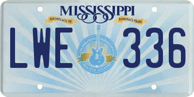 MS license plate LWE336