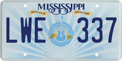 MS license plate LWE337