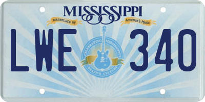 MS license plate LWE340