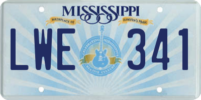 MS license plate LWE341