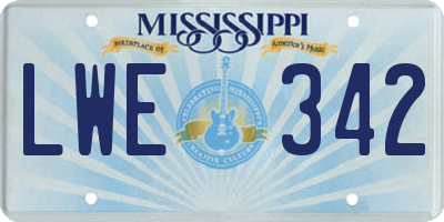 MS license plate LWE342